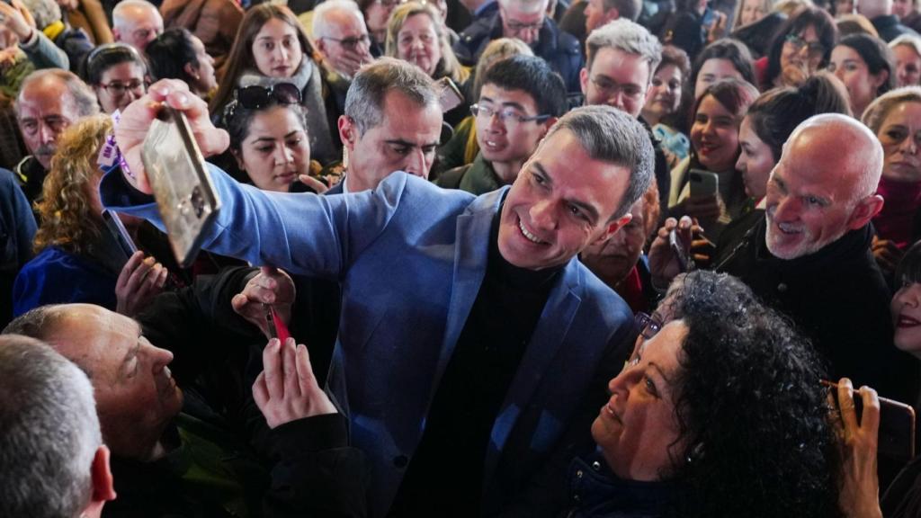 El presidente del Gobierno, Pedro Sánchez, este sábado en su acto en la Casa de Campo de Madrid.