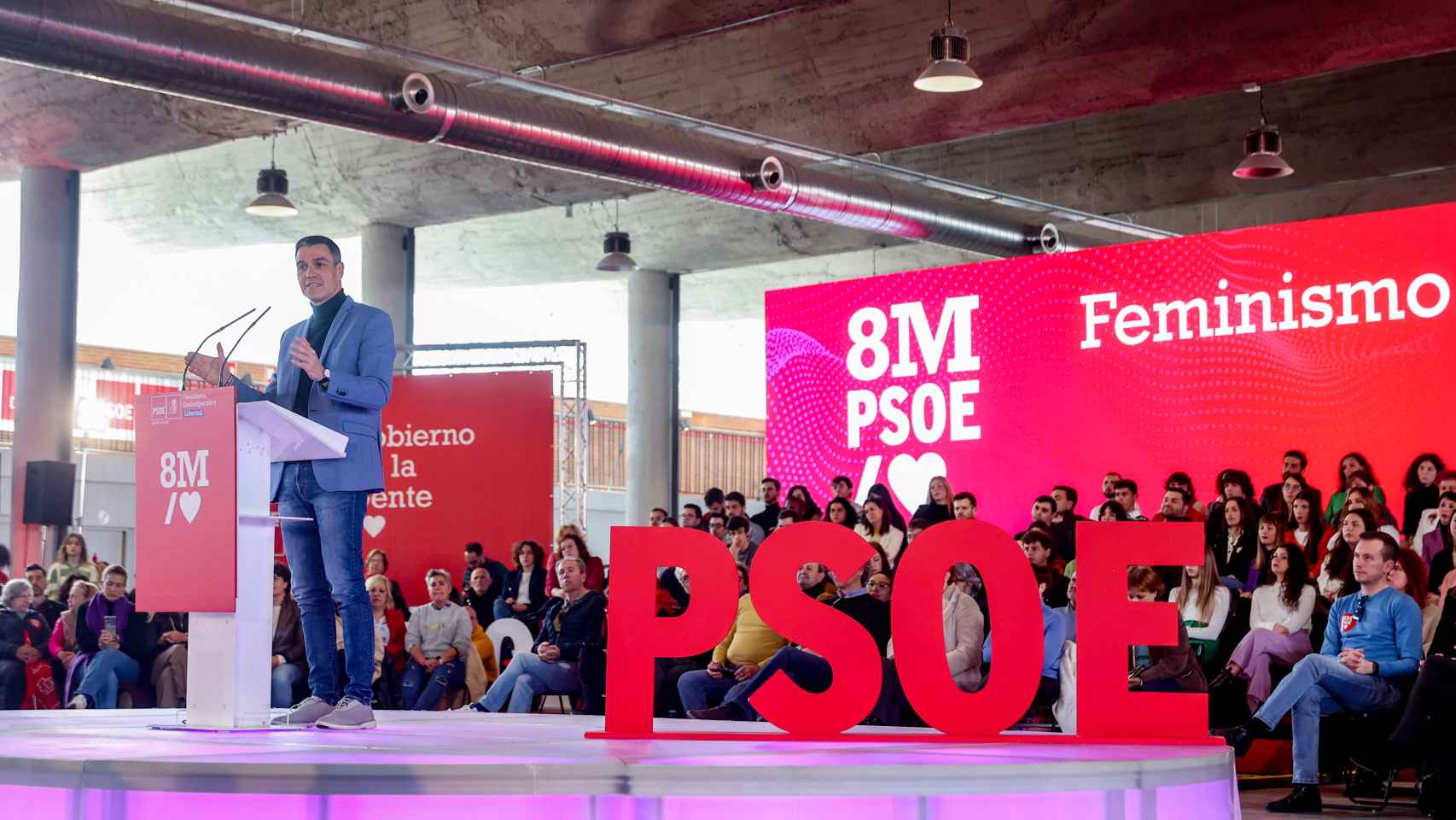 El presidente del Gobierno, Pedro Sánchez, este sábado en un acto en Madrid.