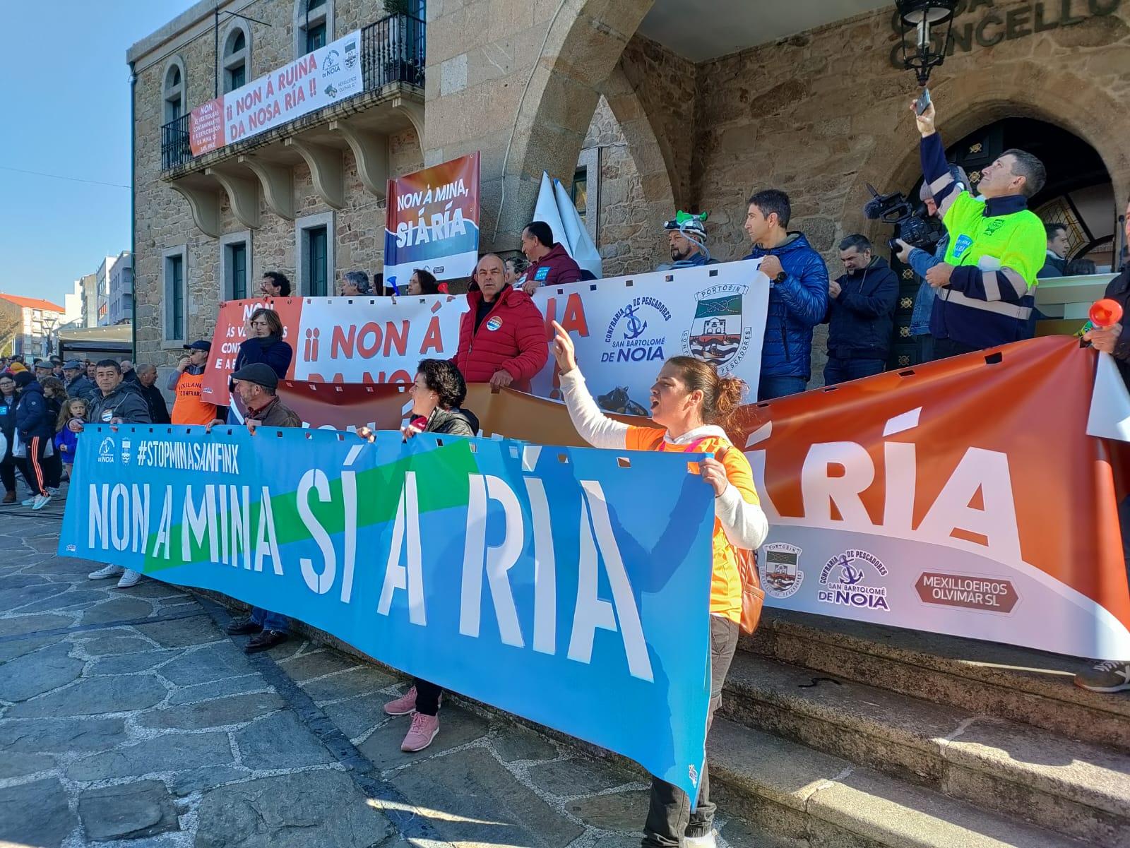 Protesta celebrada hoy en Noia (Confraría de Noia).