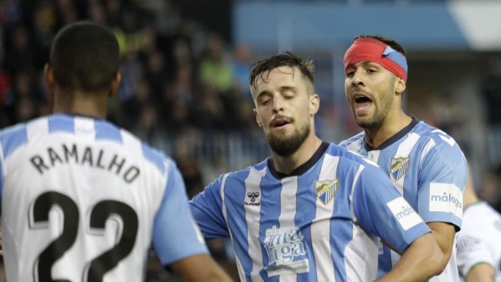 Genaro durante el Málaga CF vs. Racing de Santander