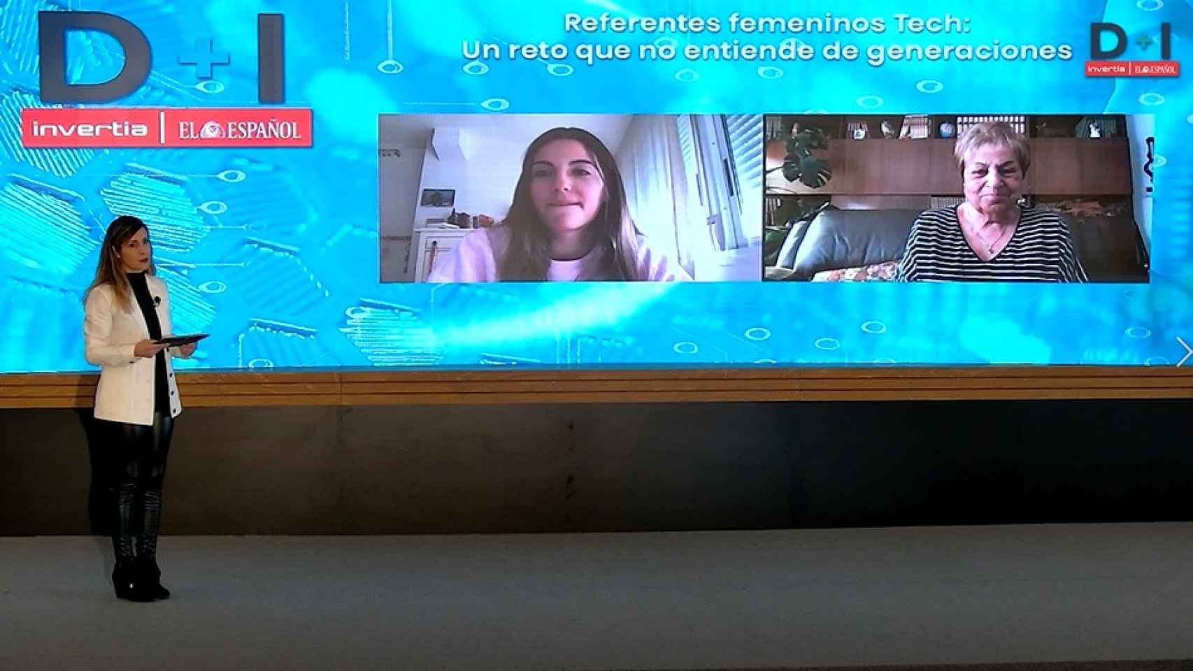 Valeria Corrales (Valpat) y Conchita Polo (Maximiliana) durante su conversación sobre mujer y tecnología organizada por D+I.