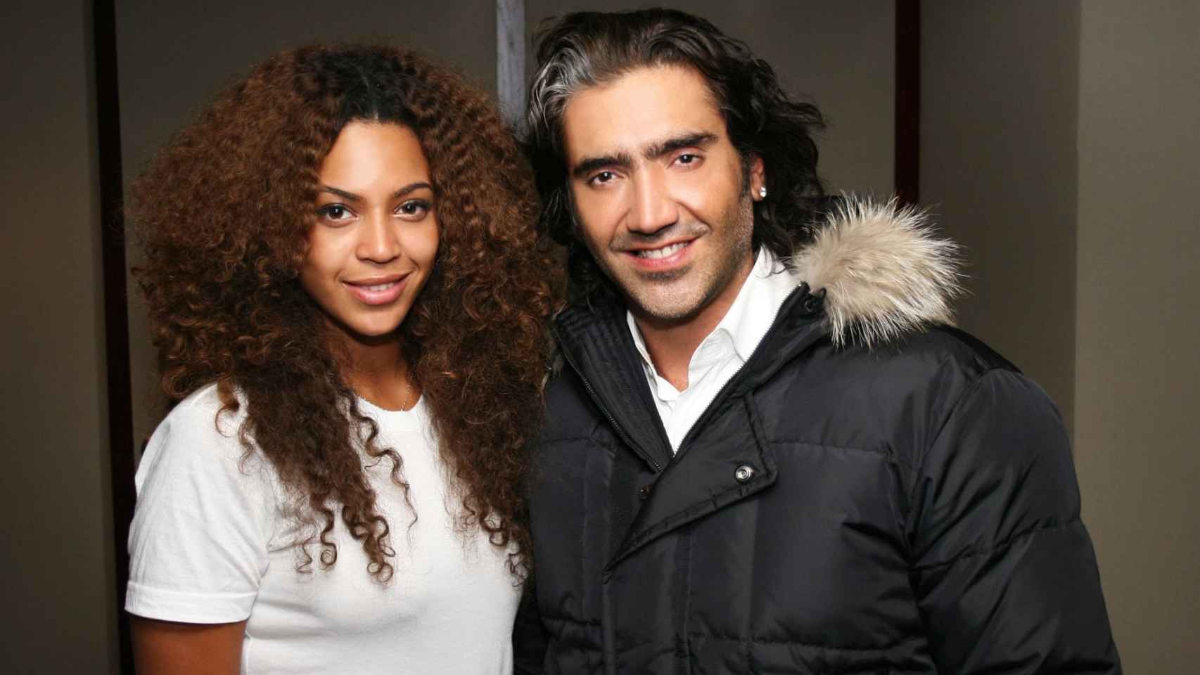 Beyoncé y Alejandro Fernández en el estudio de grabación de la artista en Nueva York en el año 2007.