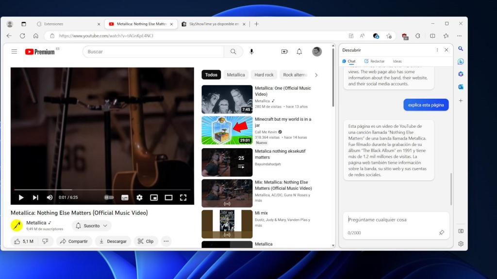 La IA de Bing es capaz de explicarnos vídeos de YouTube