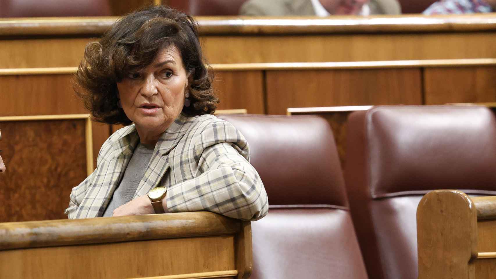 La exministra Carmen Calvo, recién elegida presidenta del Consejo de Estado, en una foto de archivo en el Congreso..