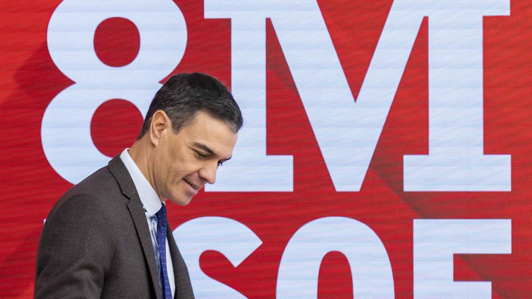 El presidente Pedro Sánchez este lunes en la reunión de la Ejecutiva del PSOE.