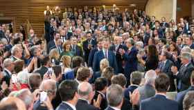 El Rey Felipe VI a su llegada a la inauguración del XXV Congreso Nacional de la Empresa Familiar, a 3 de octubre de 2022, en Cáceres.
