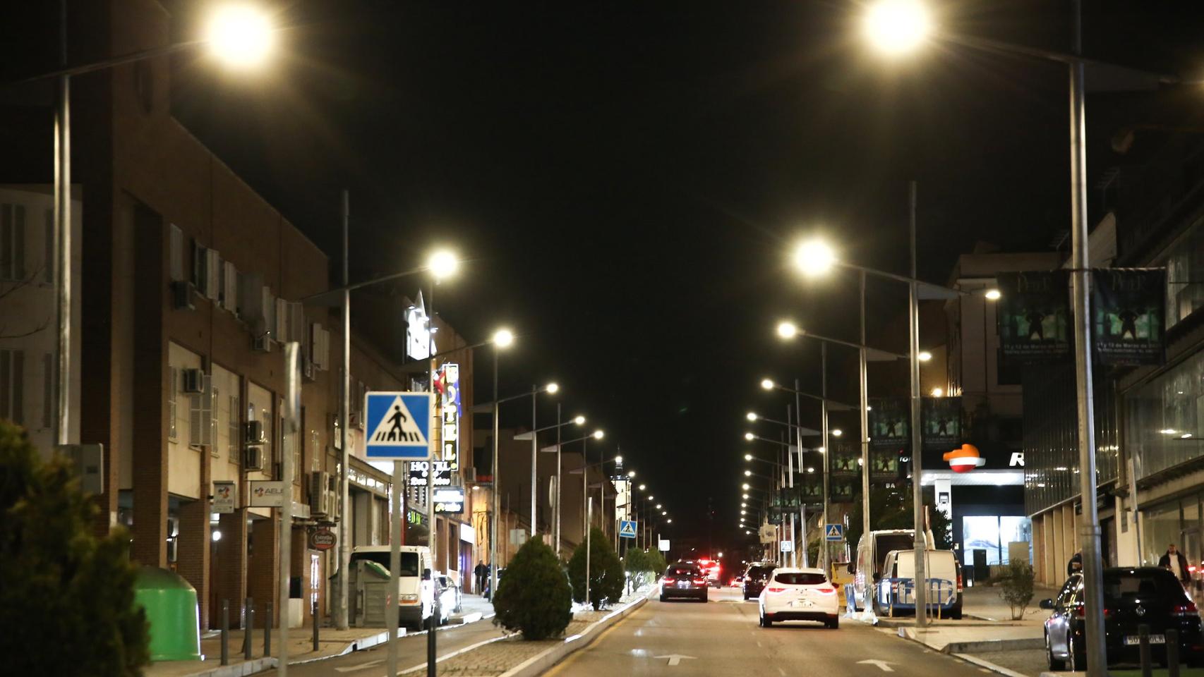 La avenida de Madrid, en Toledo, con su nueva iluminación.