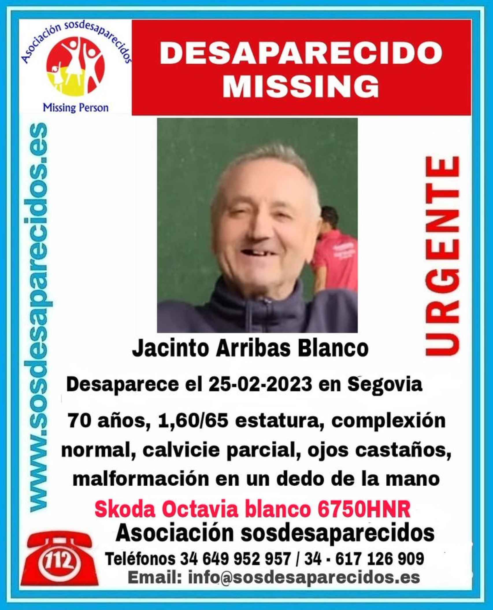 Jacinto Arribas Blanco, el hombre desaparecido en Segovia