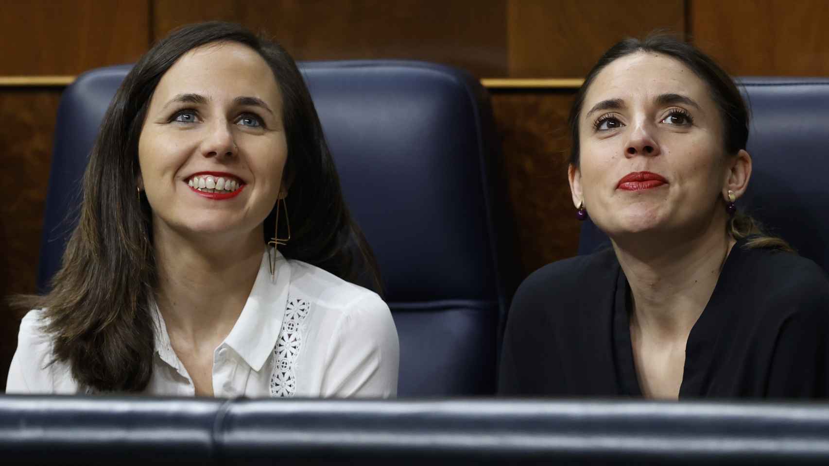 Irene Montero e Ione Belarra, este martes en el Congreso de los Diputados.