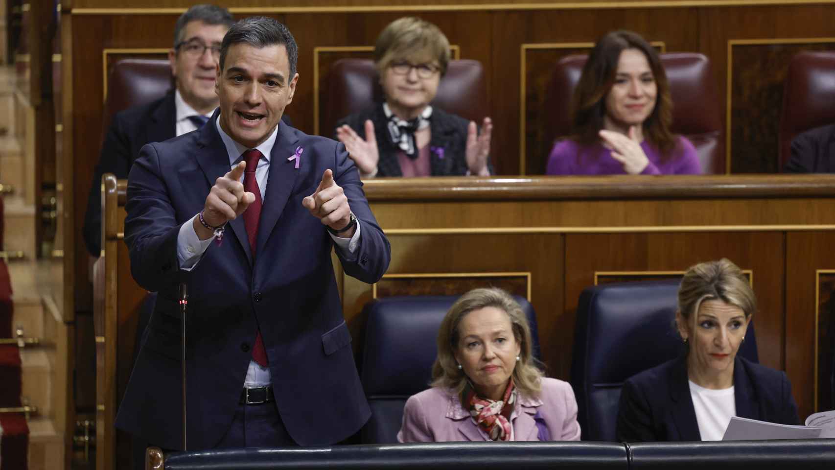 Pedro Sánchez, presidente del Gobierno, este miércoles en el Congreso.
