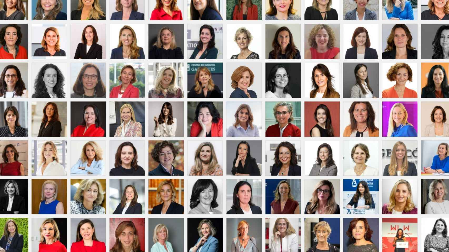 Montaje con las fotos de algunas de las cien mujeres elegidas.