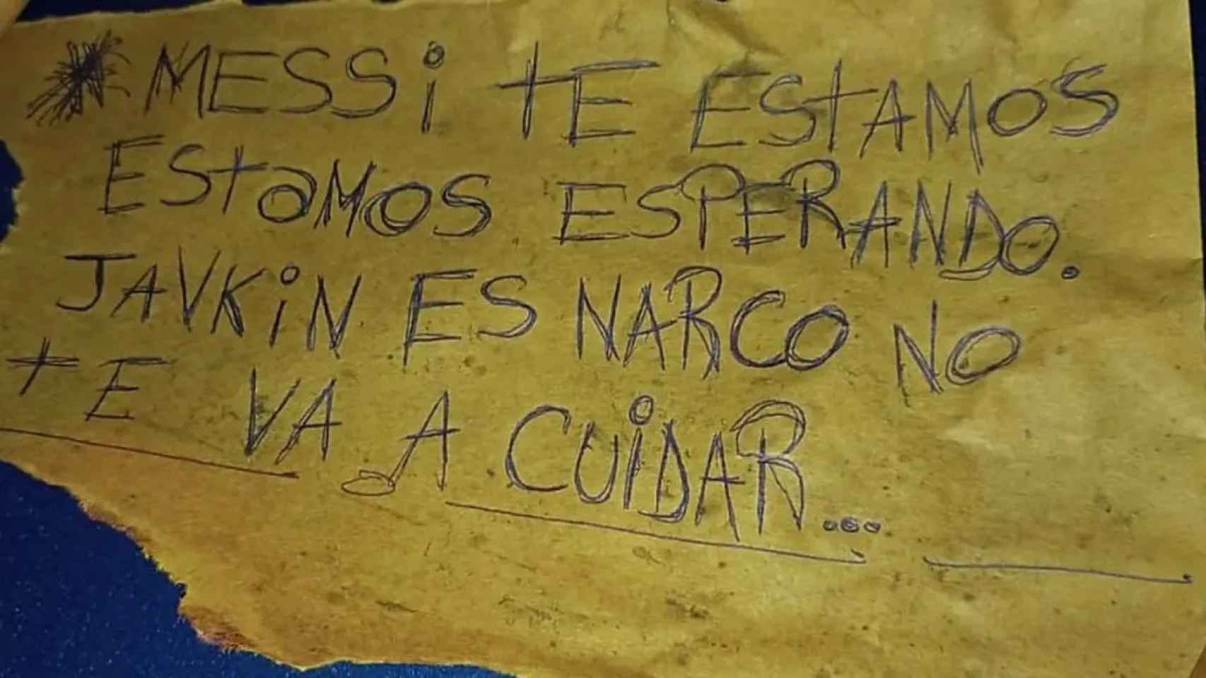Mensaje con el que el narco rosarino trató de intimidar a Messi después de perpetrar un ataque en el supermercado de su familia política.