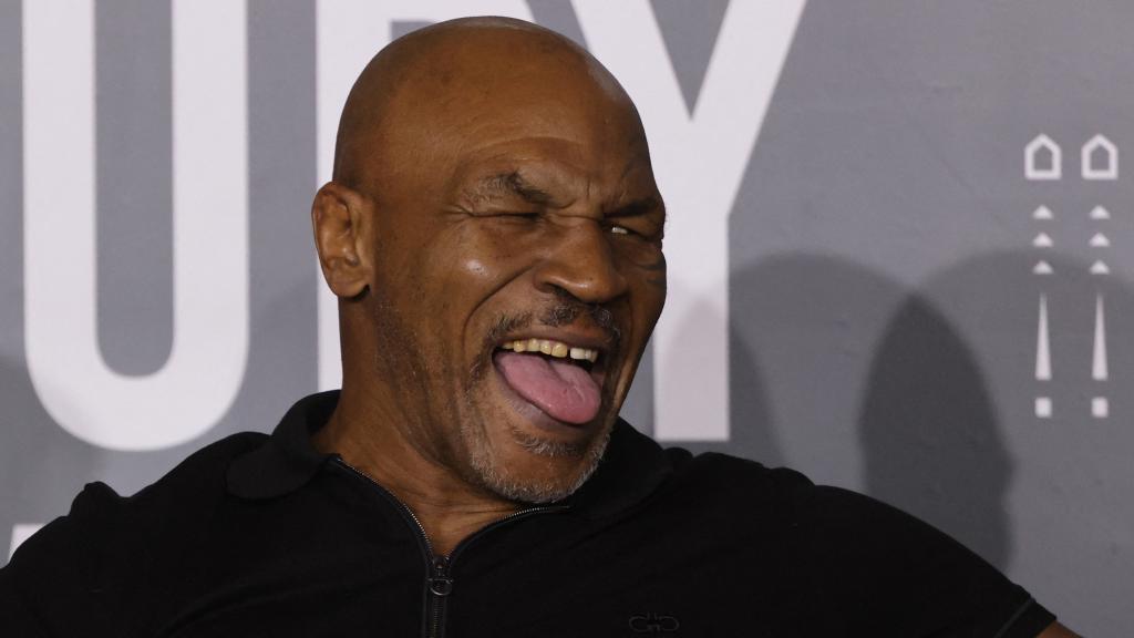 Mike Tyson, en una rueda de prensa en 2023