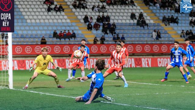 Un momento del encuentro entre el Deportivo y el Almería en la Copa del Rey Juvenil.