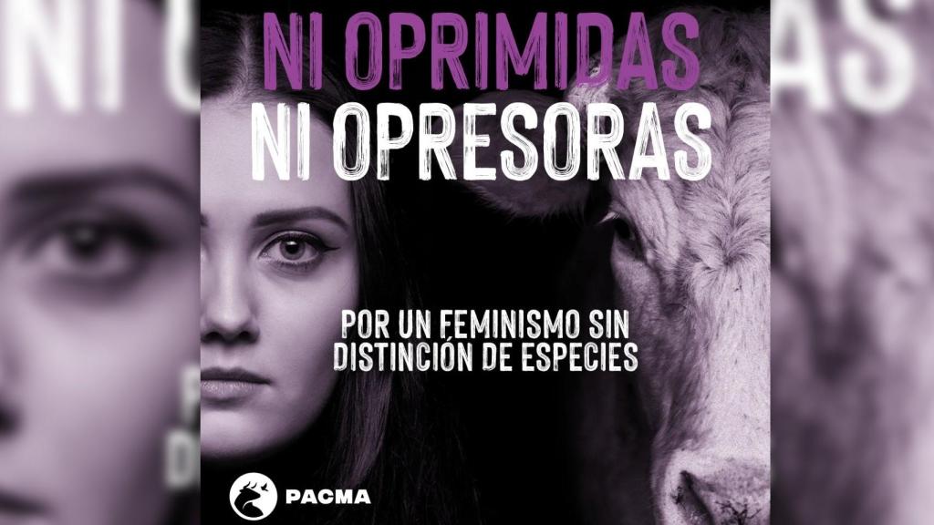 Imagen de la campaña de PACMA del 8-M.