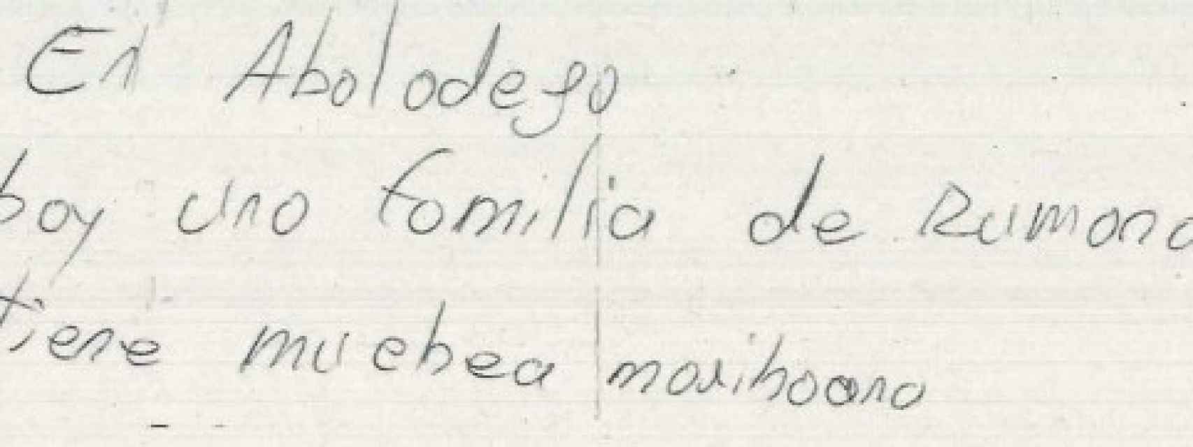 Parte de la segunda nota anónima que recibió la Guardia Civil donde se denuncia la presencia de narcos en Valera de Abajo.