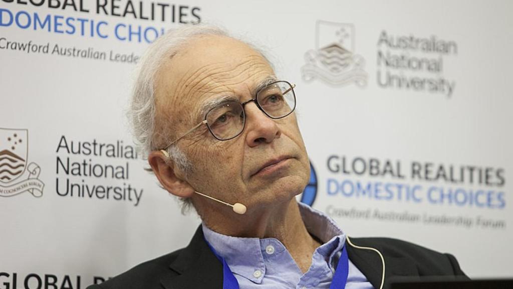 El filósofo Peter Singer en el Crawford Forum 2017.