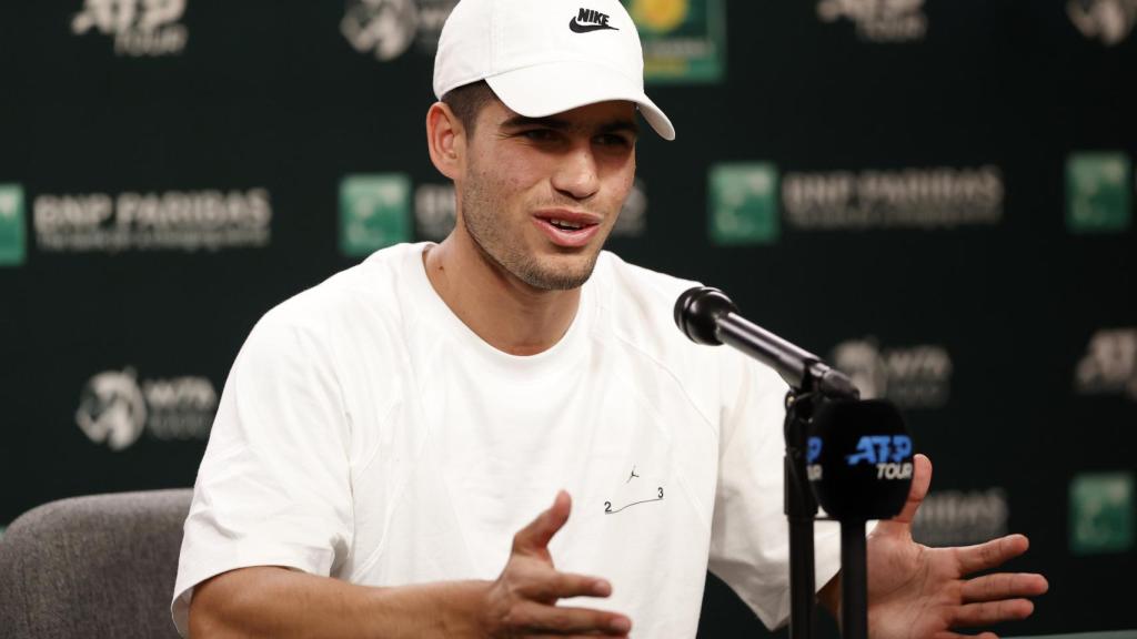 Carlos Alcaraz, en la rueda de prensa previa a Indian Wells.