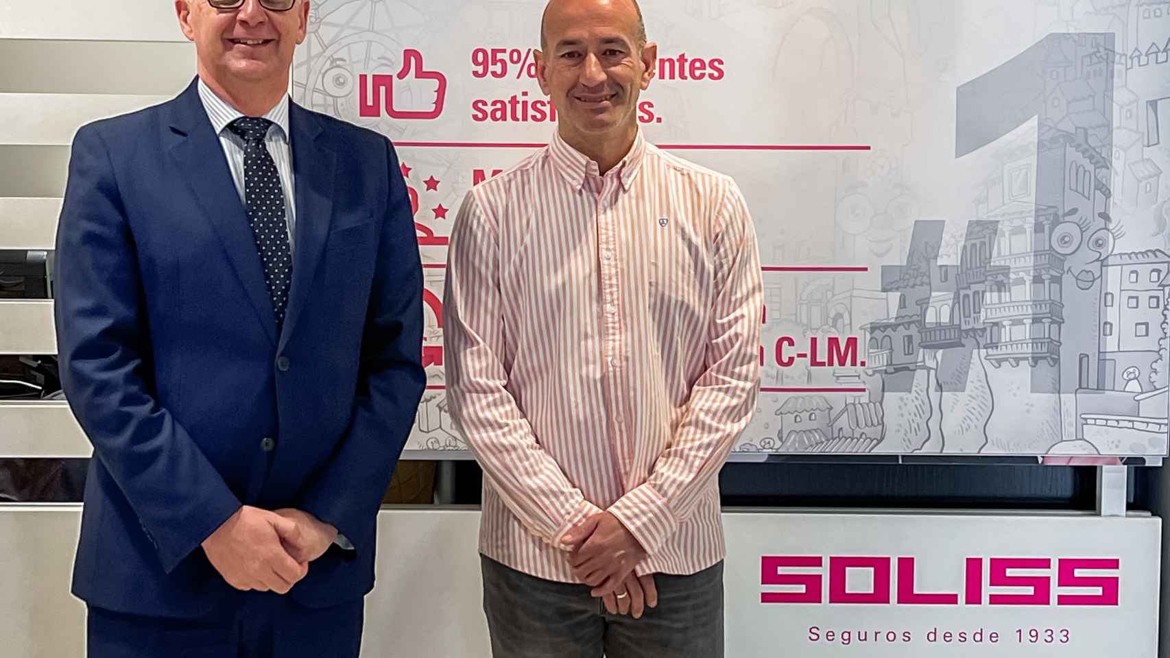 El presidente del circuito, Rafael Gómez; y el director comercial de Soliss, José Javier del Cerro.