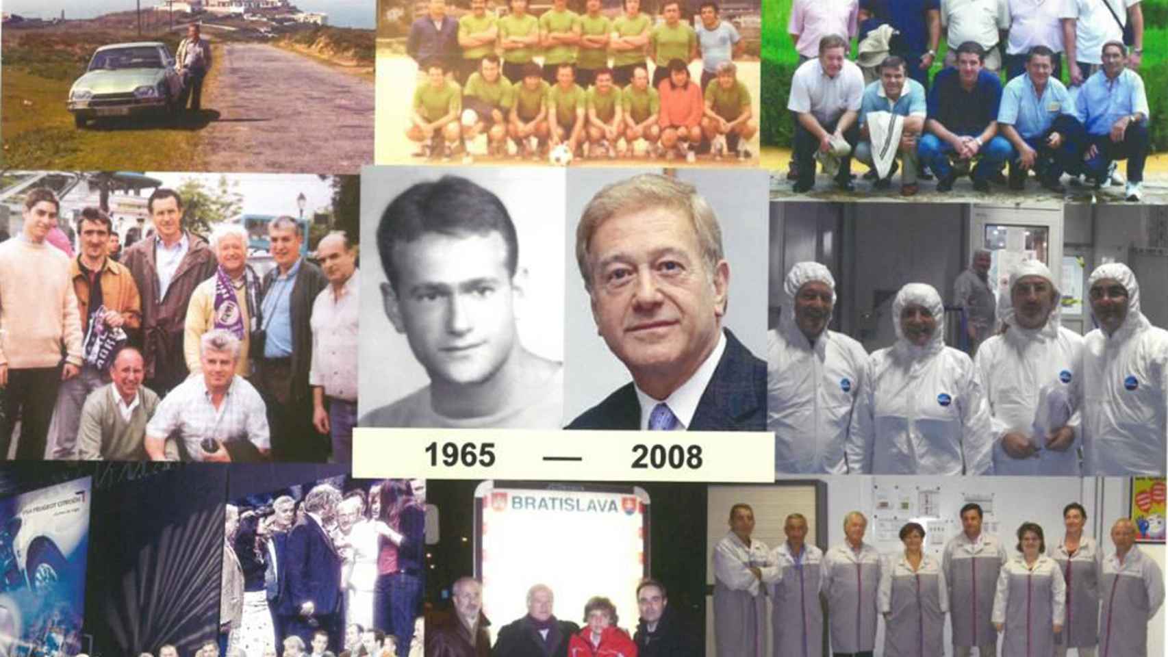 Diferentes imágenes del abuelo Filgueira a lo largo de su paso por Citroën en Vigo.