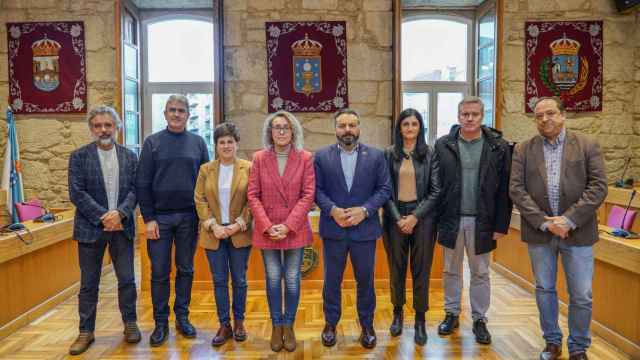 Reunión de los alcaldes de Pontevedra sobre las consecuencias de las inundaciones.