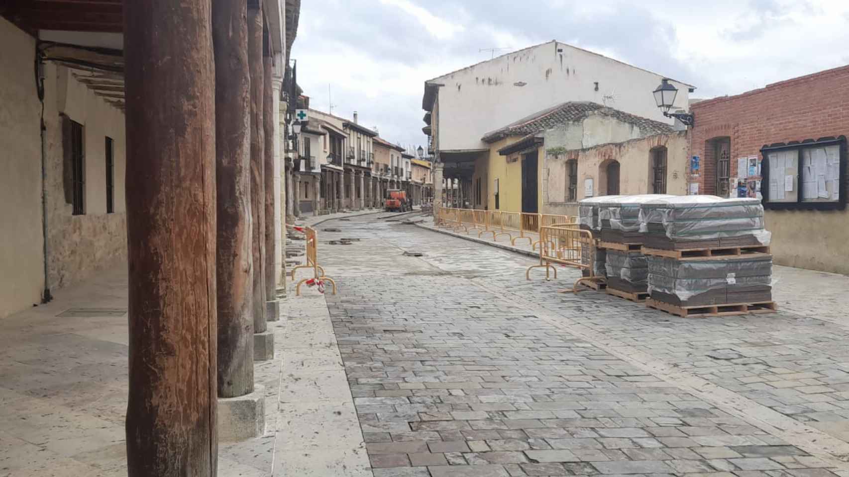 Obras en Ampudia. Foto cedida por el Ayuntamiento de Ampudia a EL ESPAÑOL de Castilla y León