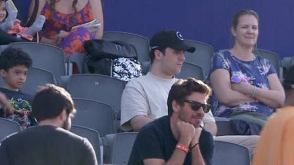 Froilán, durante el partido en Abu Dabi de Juan Lebrón y Alejandro Galán del World Padel Tour de 2023.