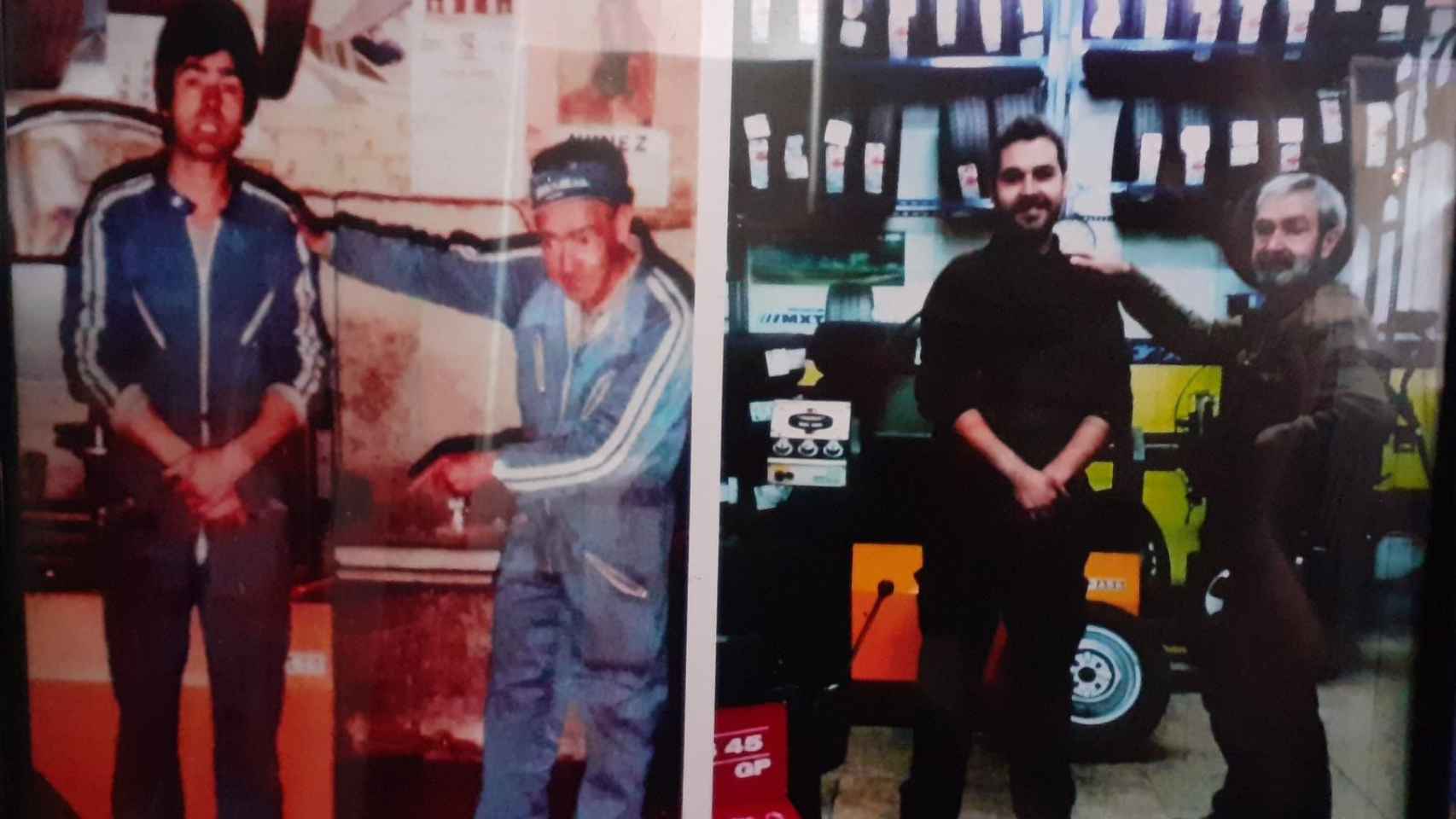 Foto de su padre y su abuelo ( año 1984) y foto de Jose y su padre (año 2018).