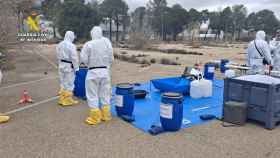 Operación de la Guardia Civil en Boecillo tras localizar recipientes con símbolos de sustancia radioactiva