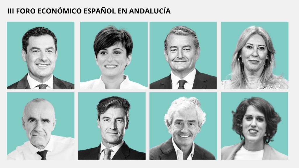 Juanma Moreno, Isabel Rodríguez, Antonio Sanz, Carolina España, Antonio Muñoz, Federico Molina, José María Pacheco y Laura Baena.