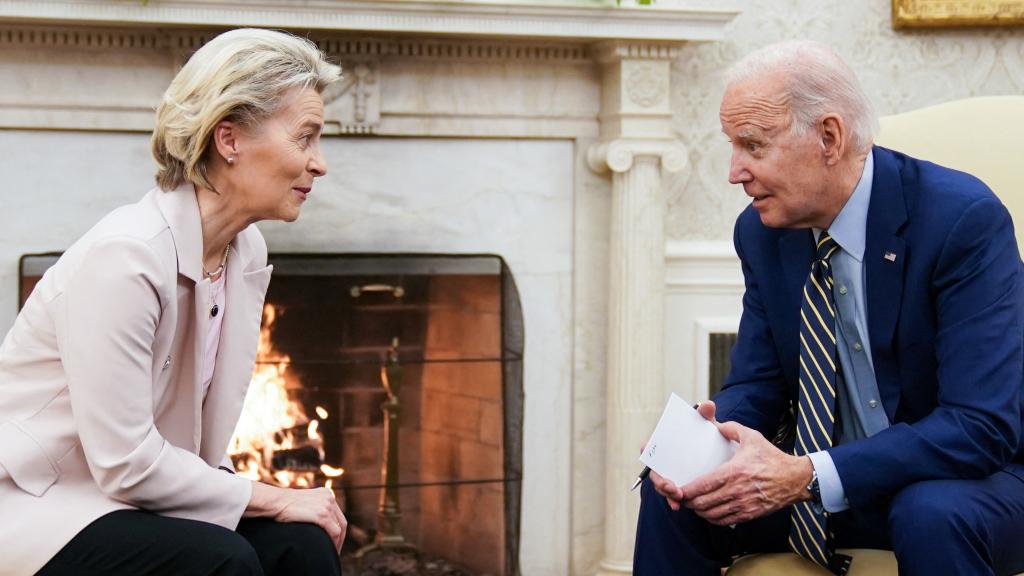 Ursula von der Leyen y Joe Biden, durante su reunión este viernes en la Casa Blanca