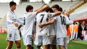 El Juvenil A celebra un gol ante el Almería