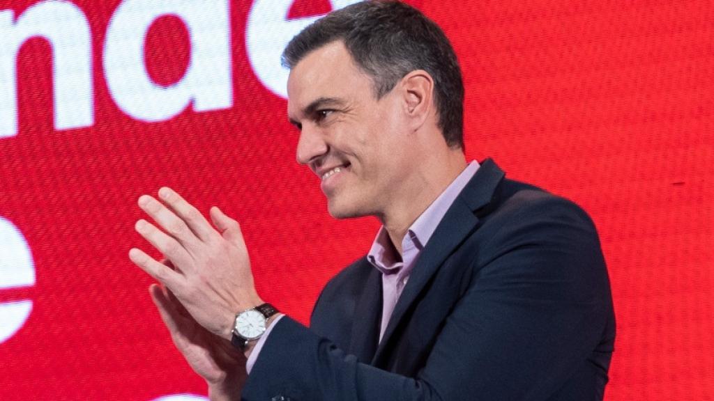 El presidente del Gobierno, Pedro Sánchez, este sábado en un acto del PSOE en Huelva.