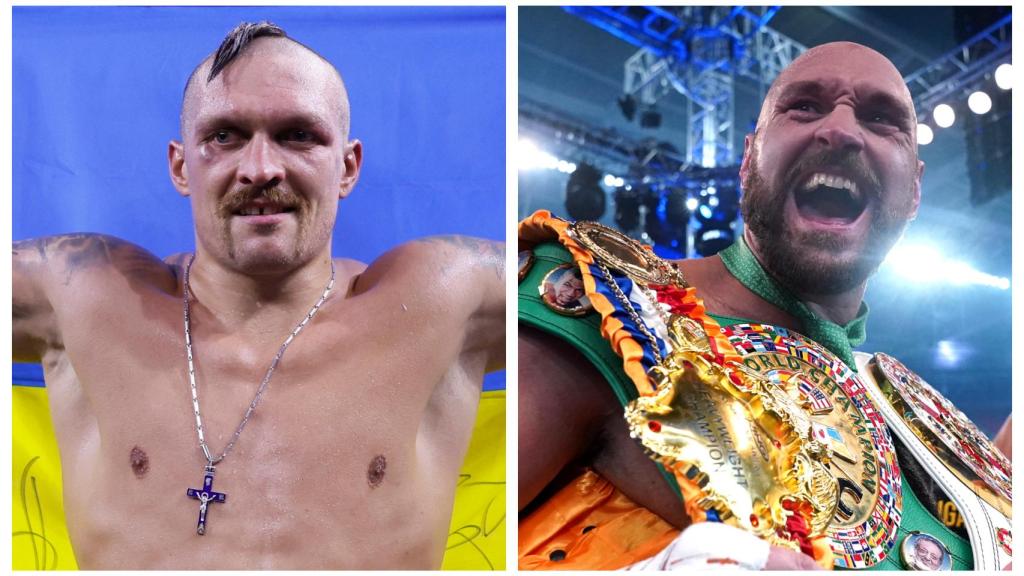 Collage de Oleksandr Usyk y Tyson Fury