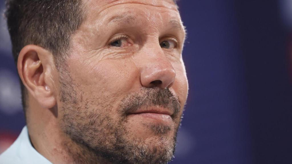 El 'Cholo' Simeone, en rueda de prensa con el Atlético de Madrid en la temporada 2022/2023