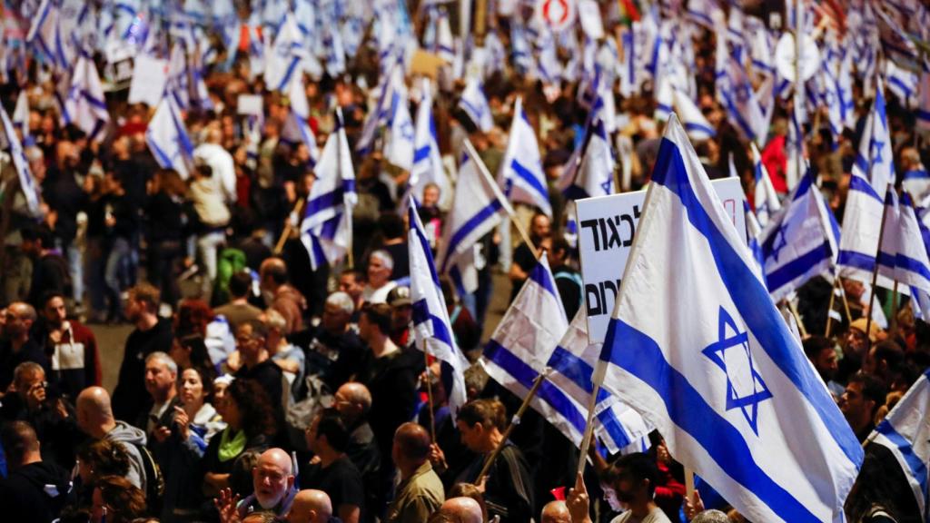 Imagen de la manifestación en Tel Aviv, capital de Israel.