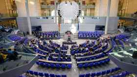 Interior del Bundestag, la Cámara Baja del Parlamento alemán.