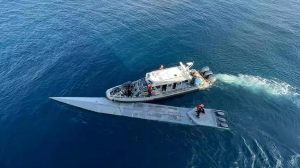 Imagen del submarino que transportaba más de 2.600 kilos de cocaína.