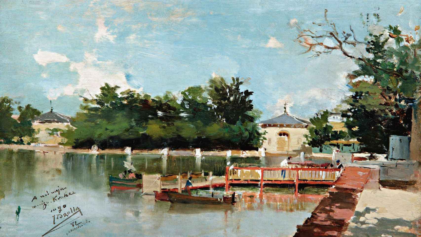'Vista del embarcadero del parque del Retiro' de Joaquín Sorolla, 1882.