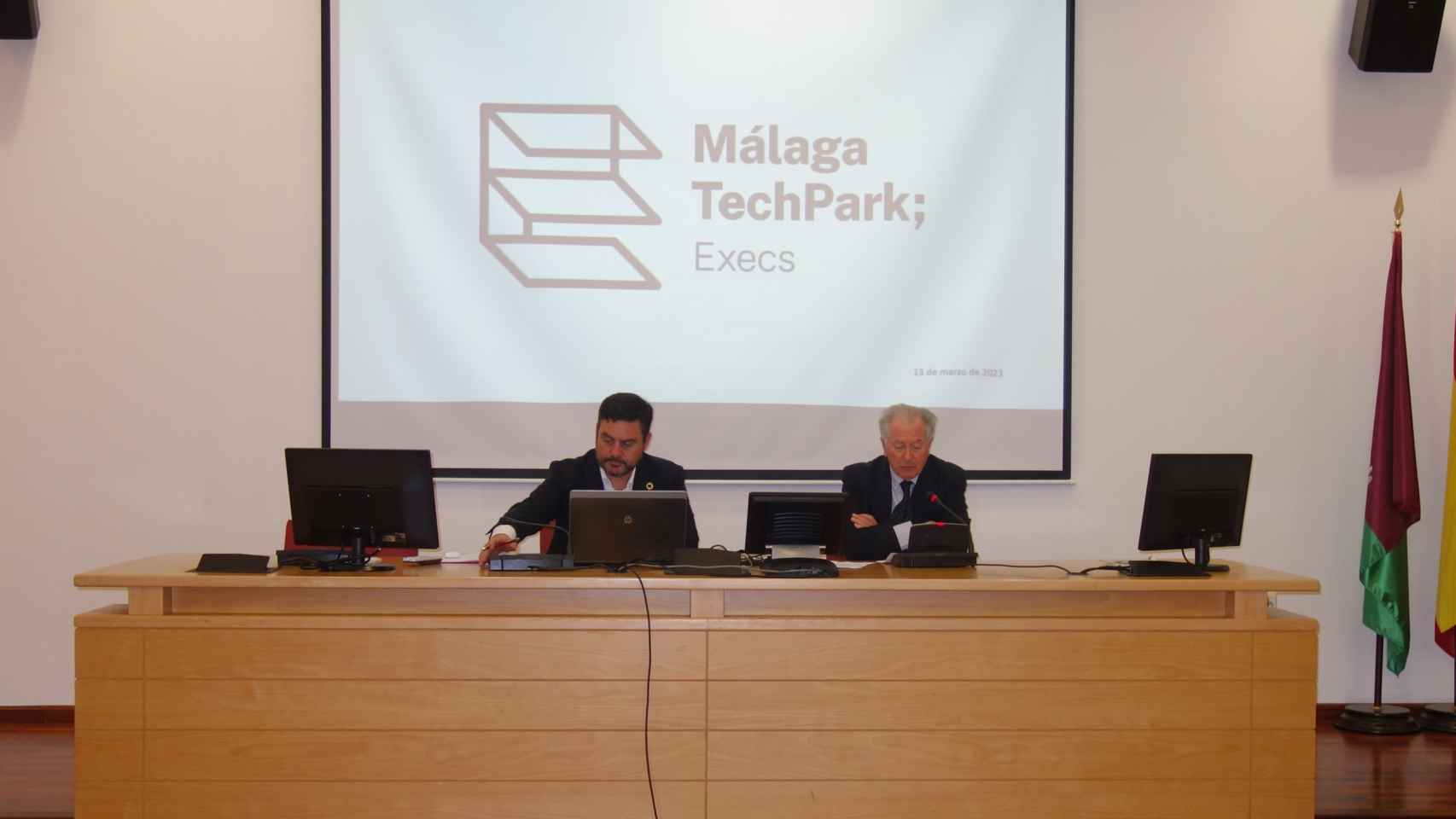 Ezequiel Navarro y Felipe Romera en la reunión.