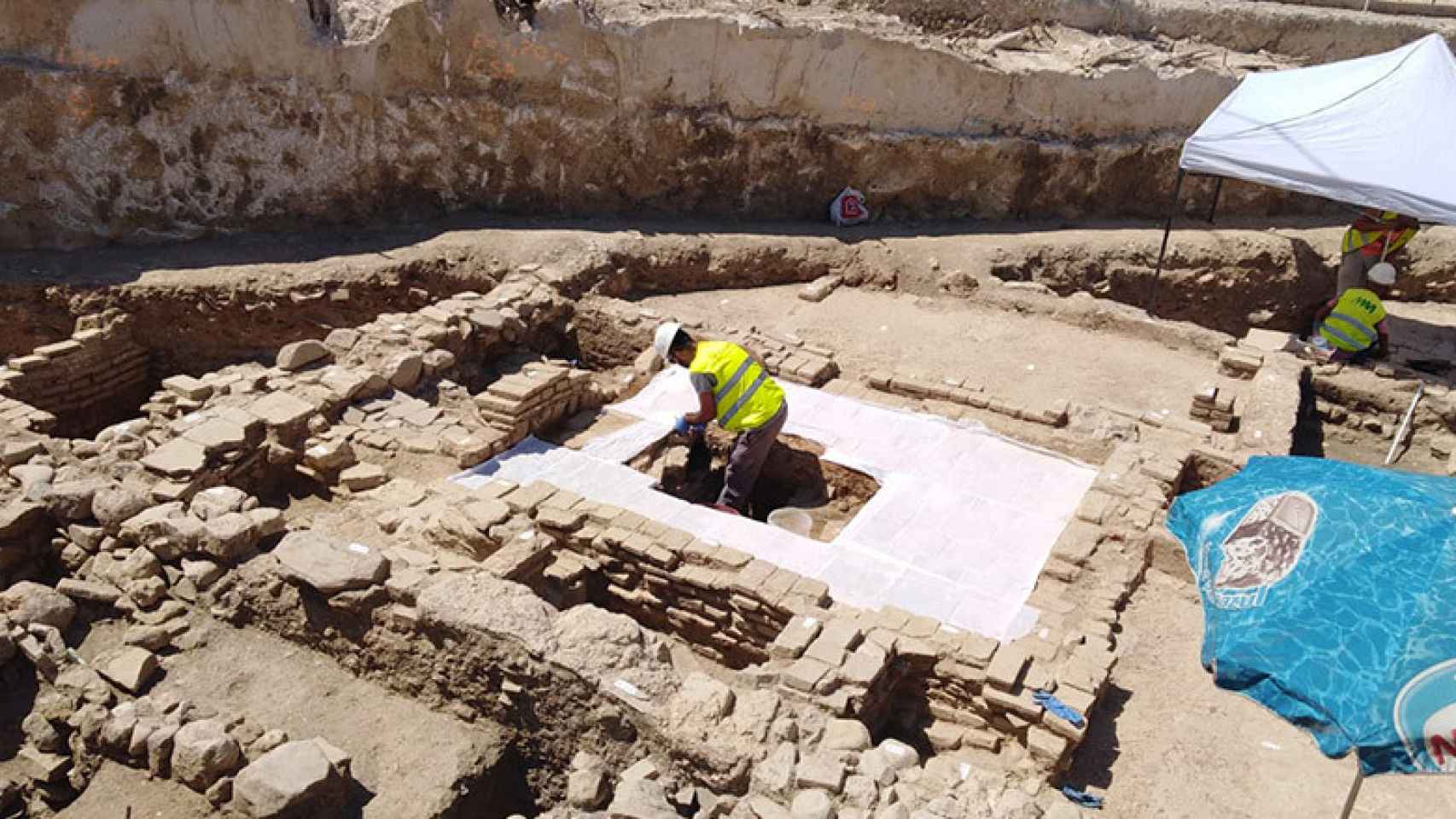 Imagen de las excavaciones arqueológicas en la obra del Metro de Málaga.