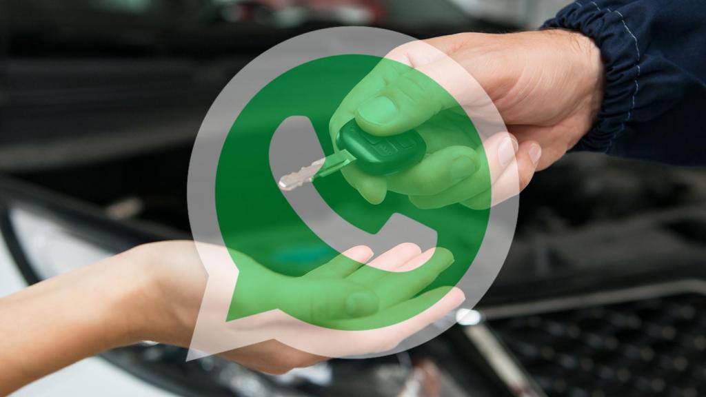 Fotomontaje con una llave y el logo de WhatsApp.