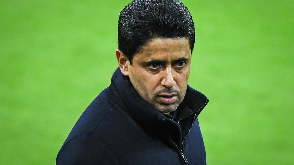 Nasser Al-Khelaifi antes de un partido del PSG