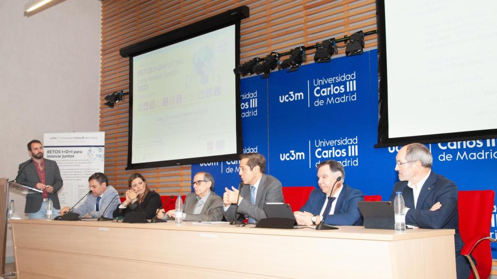 Un instante de la presentación de los diez retos de innovación en el Parque Científico y Tecnológico de la UC3M.