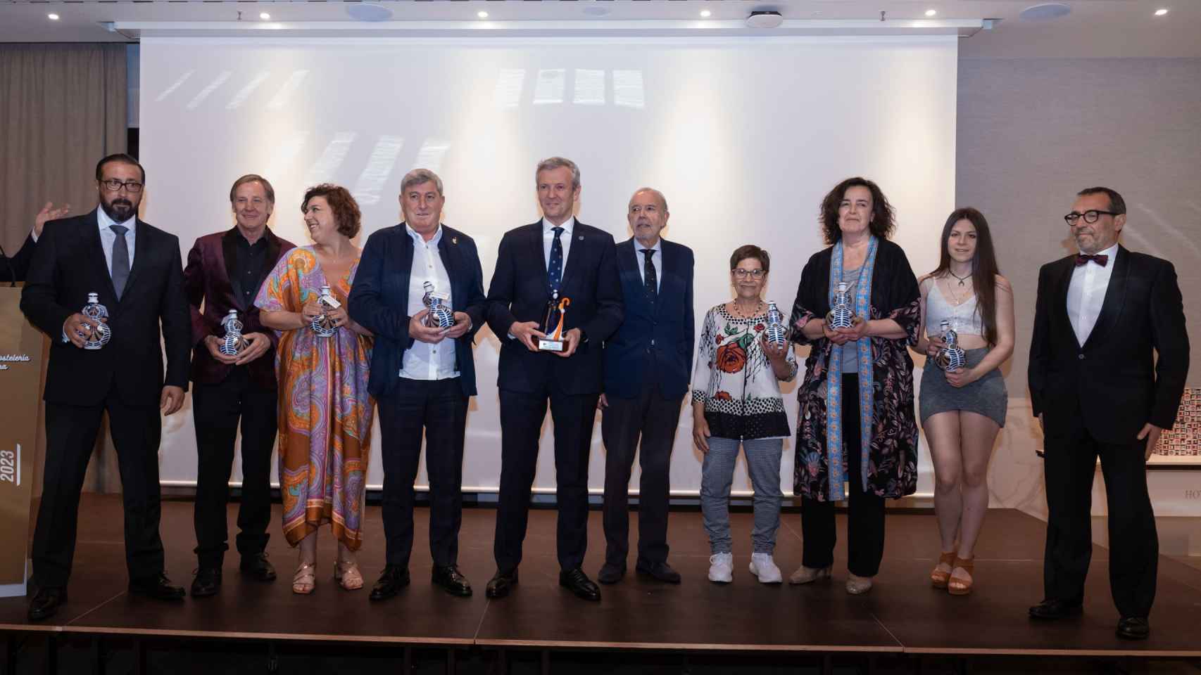 Premiados en la Gala de la Federación de Hostelería de Pontevedra en 2023.