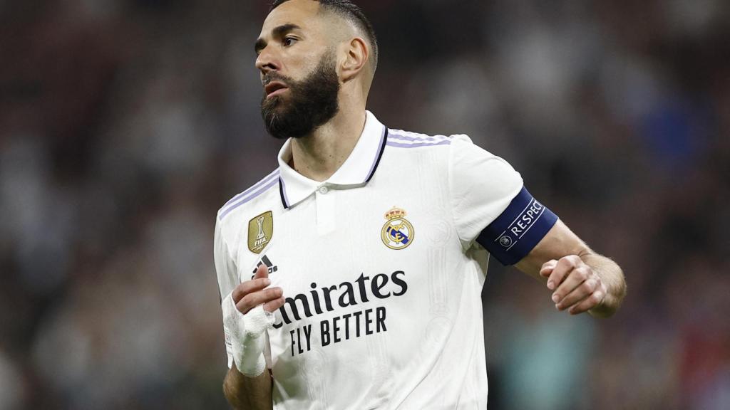 Karim Benzema, en el partido ante el Liverpool.