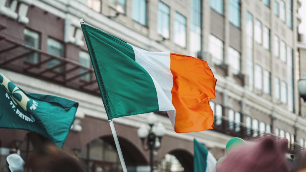 Bandera de Irlanda en el Día de San Patricio