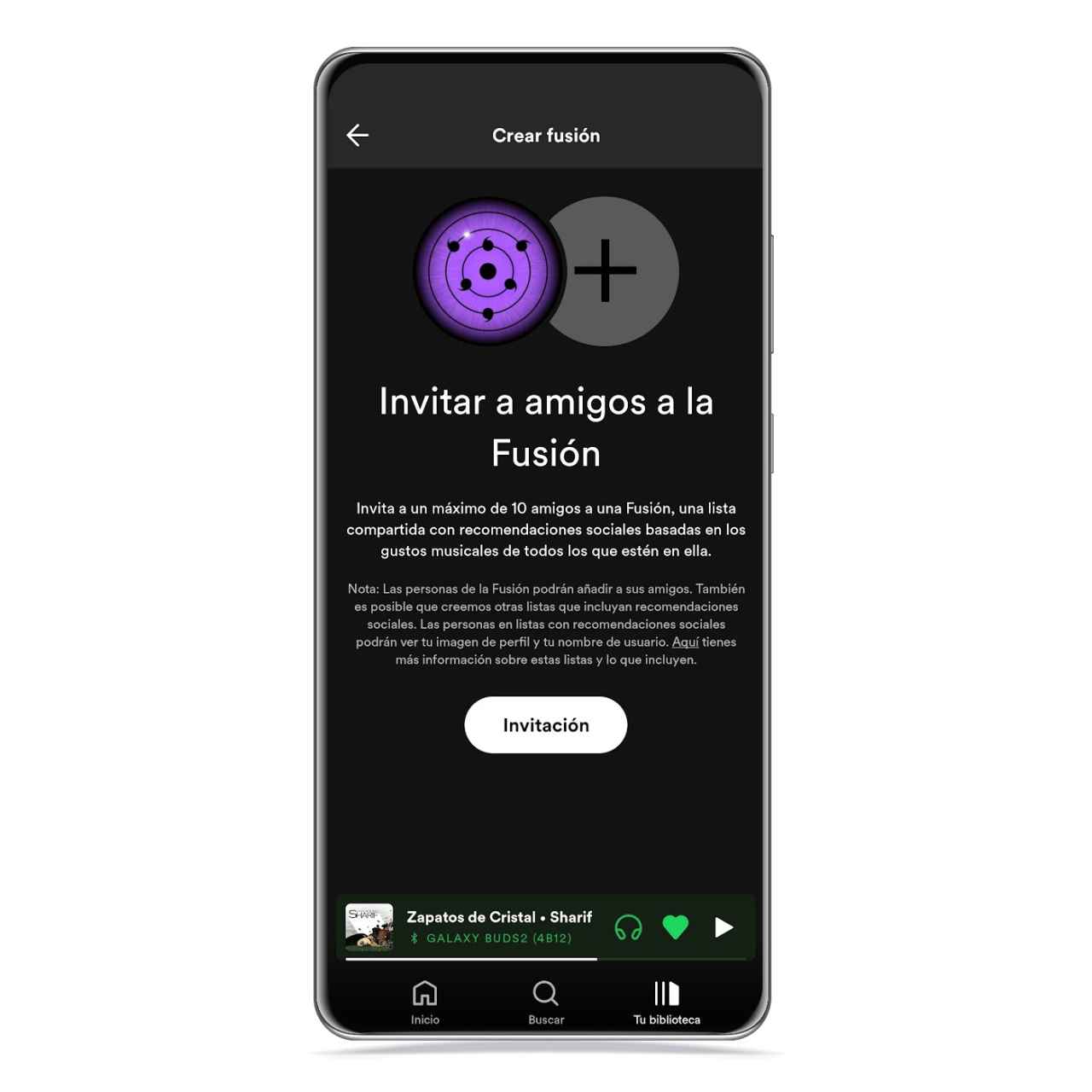 Crear fusión en Spotify