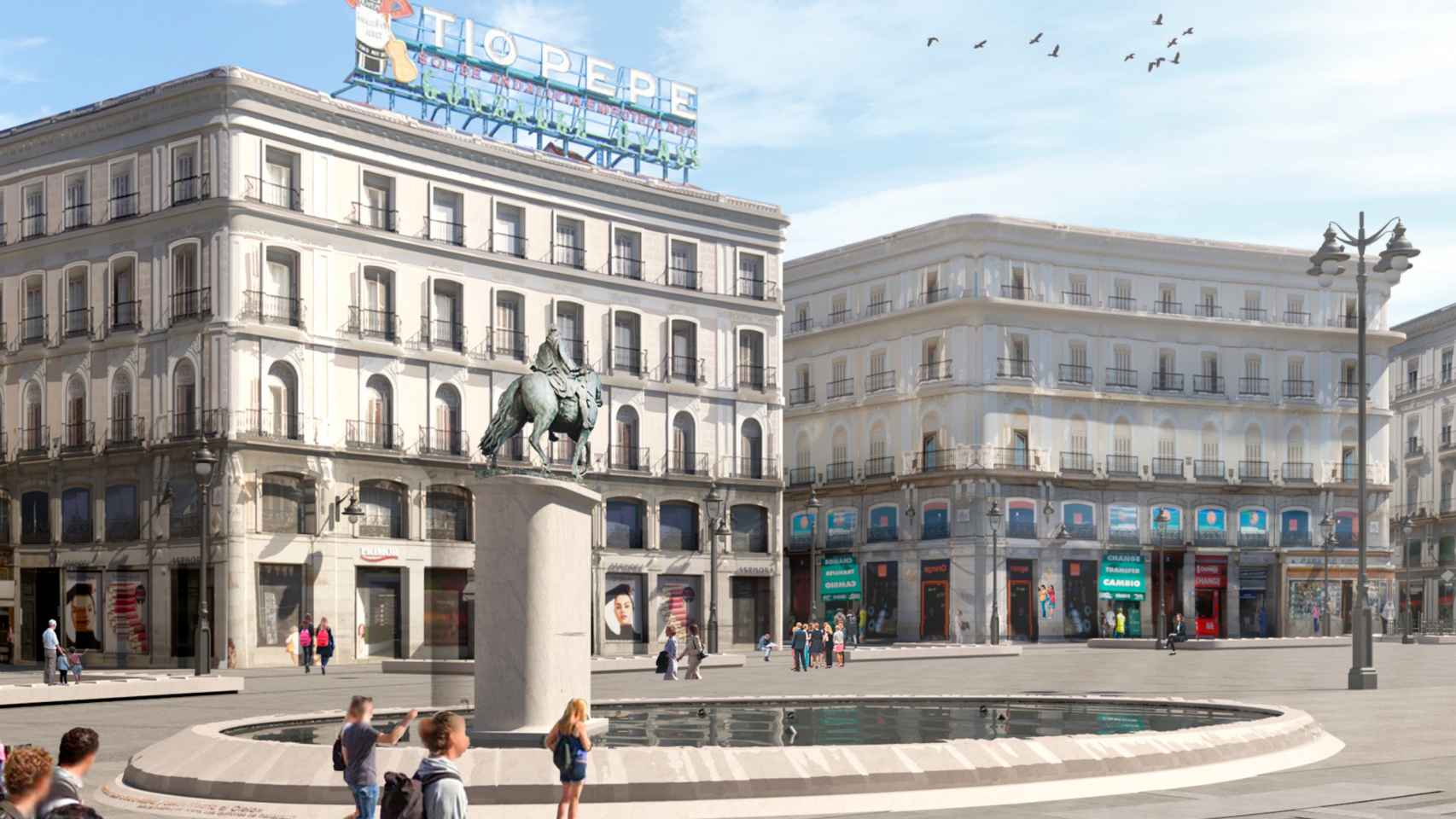 Otra imagen sobre cómo quedará la estatua en la remodelada Puerta del Sol.