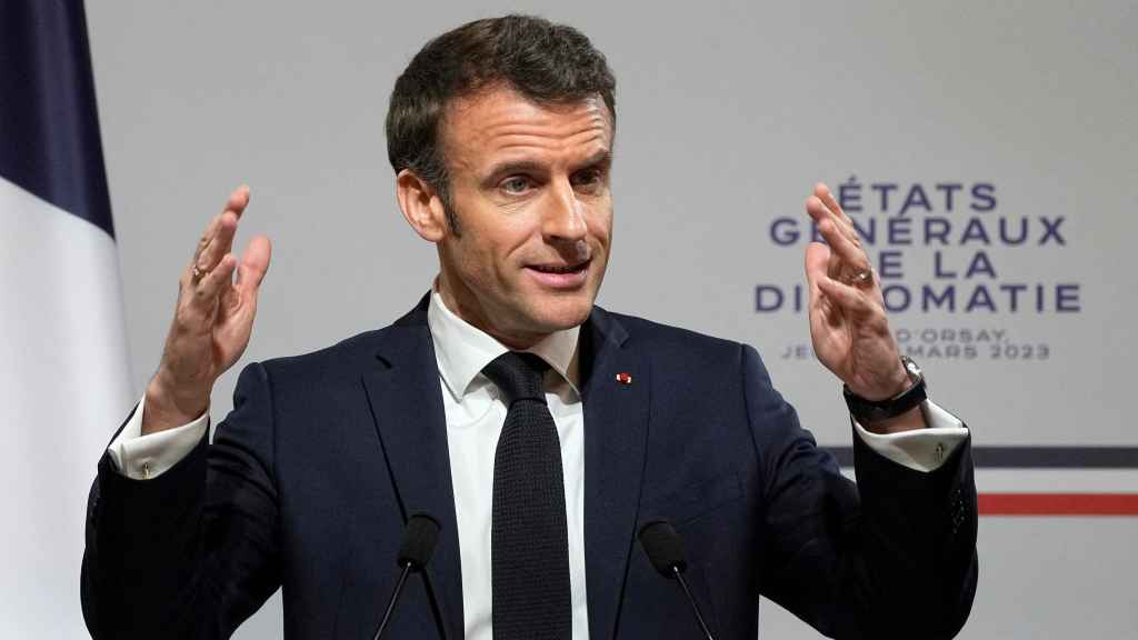 Emmanuel Macron durante una rueda de prensa en París.